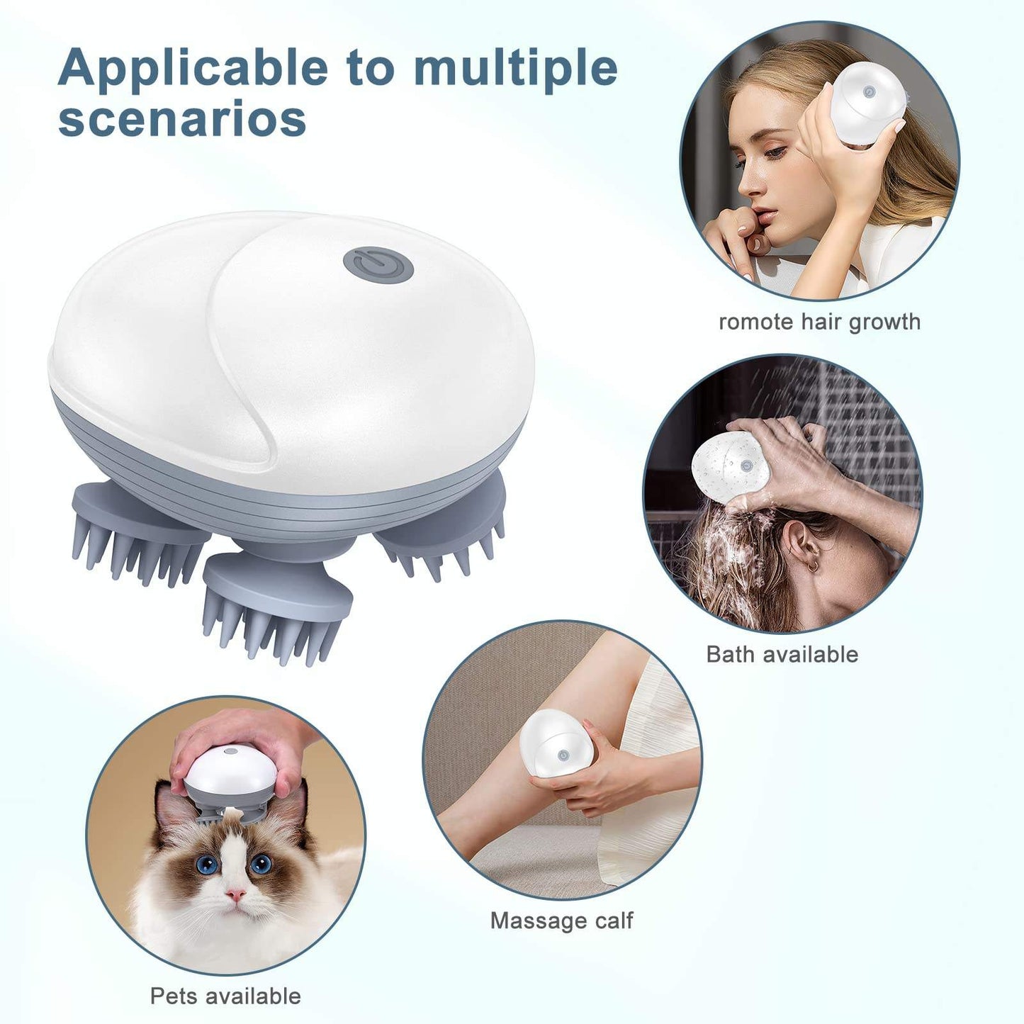 Smart Scalp Massager With Red Light Therapy