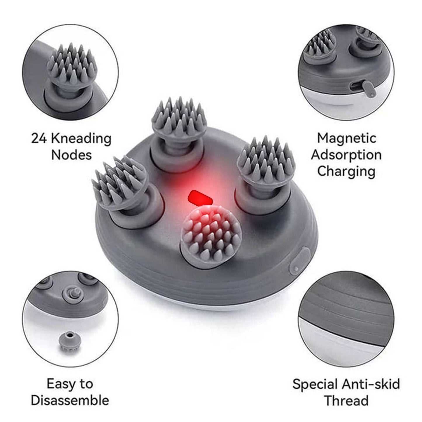 Smart Scalp Massager With Red Light Therapy